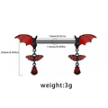 Detailed size specifications for a red bat-shaped nipple ring with dimensions and weight - Bat Nipple Shield (24043003-5)