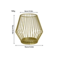 Nordic gold geometric iron candle holder lantern with 198g weight and dimension specs - Small Rhombic Lantern Candle Holder - Gold / 15x15x15cm (Opening 9cm)