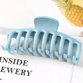 Matte sky blue large shark hair claw clip for women featuring trendy geometric bone design - 11cm / Matte Sky Blue