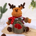 Cute reindeer plush Christmas gift bag with star scarf and burlap drawstring sack - Burlap Sitting Drawstring Reindeer