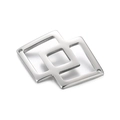 Colgante minimalista de doble cuadrado en acero inoxidable plateado para creación de joyas DIY - Color Acero (KLJ272-Z)