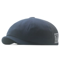Dark blue mesh Miki hat with cotton fabric and side woven patch detail for summer - Adjustable / Navy Blue