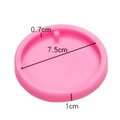 Pink round silicone mold for dog tags and keychains, 7.5cm diameter for DIY resin crafts - Large Round (17-293) / Pink