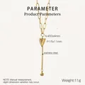 Dettaglio del ciondolo a cuore su una collana a Y in acciaio inossidabile dorato - Oro (KN291939-Z)