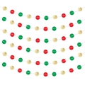 Feestelijke slinger met rode, groene en gouden papieren cirkels voor kerstdecoratie - Slinger