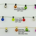 Christmas bulb bead string with assorted electroplated and bright finish ornaments - Green Wire Clear Beads / 0.8*1.3cm (102#)