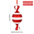 32cm Red and White spiral Christmas candy ornament in PVC with glitter finish - 32cm Oval Striped Electroplated Candy