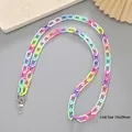 Detailansicht der 14x29mm bunten Acrylglieder für Handy-Umhängeketten und Zubehör - K2056 Solid Gemischt - Rautenverschluss