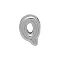 Polished silver metal bubble letter Q charm for DIY personalized jewelry bracelets - Silver/Letter Q