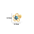 Golden flower helix earring with blue zircon center and double screw back 0.73cm size - Blue Five-petal Flower (2#) / Gold Yellow