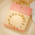 Set of 6 pairs minimalist gold stud earrings with butterfly and pearl designs - Gold Butterfly Pearl Flower (E1921-1)