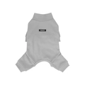 Grey thermal four-legged dog jumpsuit made of soft knit fabric with ribbed cuffs - S / Gray