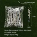 Iridescent 130mm spiral icicle Christmas tree ornaments set with hanging ropes - Spiral Ice Bars / 130mm / Electroplating Iridescent