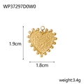 Macro shot of gold heart pendant with beaded edge and textured surface details - Gold Textured Heart (WP37297D0W0)