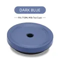 Dark blue 710ML tumbler lid with straw hole made of matte stainless steel and silicone - Fits 710ML Cups / Dark Blue