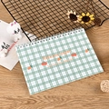 Green grid loose-leaf release paper notebook with carrot and cherry illustrations - A5 / Green Checkered