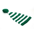 Green and white striped knit Christmas hat with top pompom and ribbed cuff detail - Green and White Horizontal Stripes (B)