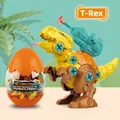 DIY assembly yellow Tyrannosaurus Rex toy with launchable suction cup and dinosaur egg case - Tyrannosaurus Rex (Egg Shell)