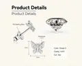 S925 sterling silver butterfly stud earrings with 1.2mm moissanite stones and shiny finish - 0.05ct+0.05ct / White