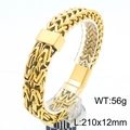 Vista macro dettagliata del bracciale bizantino dorato con dimensioni 210x12mm e peso 56g - Oro