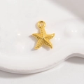 Golden starfish pendant in S925 sterling silver with cubic zirconia for DIY jewelry - Gold Starfish Pendant