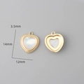 Pendente a cuore in oro 18k con conchiglia bianca e dimensioni di 14x12x3,5mm - Placcato Oro 18K (Cuore)