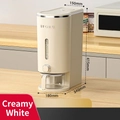 Cream white automatic rice dispenser with 10kg capacity and moisture-proof seal - 20 Jin (10kg) / 20 Jin Press Rice Bucket - Creamy White