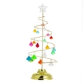 Golden spiral iron Christmas tree with colorful acrylic crystal pendants and star topper - Large / Gold Multicolor Zircon