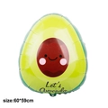 Avocado-shaped aluminum foil balloon with Let's Avocado text and cute smiling face - Avocado