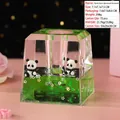 Clessidra a liquido creativa con panda, figure galleggianti e movimento di sabbia verde - Portapenne Panda