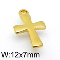 Colgante de cruz en acero inoxidable dorado accesorio joyería DIY de 12x7mm - Color Dorado (KLJ4777-Z)