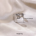 Silver-toned open ring featuring letter P design on elegant champagne silk fabric - Letter P / Silver