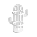Porta spazzolino elettrico a parete a forma di cactus bianco con montaggio adesivo - Bianco