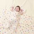 Bamboo cotton baby swaddle blanket with colorful polka dots and enjoy life print - Colorful Polka Dots