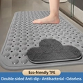 Tappetino da bagno grigio antiscivolo in TPE con setole massaggianti e fori drenanti - 40x70cm / Grigio Spaziale-Nuvola