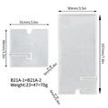 DIY resin phone stand silicone mold set with detailed dimensions in mm and inches - Thickened Simple Phone Stand Mold (B21A-1+B21A-2)