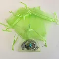 Grass green organza drawstring gift bag for jewelry packaging and small party favors - Fruit Green; 5x7cm