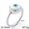 Bague en argent avec motif oeil de nacre bleue et détails techniques de 12mm - Taille 7 / Bague / Acier (KR82954-KGC)