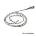 Detailed view of silver Spiga wheat chain necklace with lobster clasp and extender - Oval S Chain (ZYS507)
