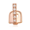 Grillz dentaire hip hop en or rose avec cinq rangées de cristaux de zircon brillants - Zirconia Or Rose