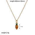 Golden necklace with carrot pendant and size specs: 400mm+50mm length, 17.8mm height - Gold Carrot Necklace Style (TN60540)