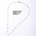 Irregular pale yellow stone necklace with 45cm silver chain for women, minimalist style - Citrine
