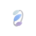 Adjustable silver open ring featuring three colorful marquise leaf shapes in blue and purple - Colorful Marquise Design (J400-4) / Silver + Blue Purple Enamel