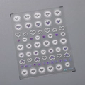 Autocollants nail art papillon holographique et cœur perle blanche M-492 - Style de Coeur Papillon Laser Holographique (M492)