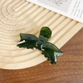 Pince à cheveux élégante en acétate vert foncé en forme de nœud avec finition brillante - Vert Foncé 8CM