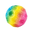 Macro view of high-elasticity rainbow moon ball with colorful gradient and white polka dots - Colorful 3-Color Yellow