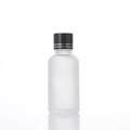 50ml; Black-lined Cap + Inner Stopper + Frosted Glass Bottle; Glass