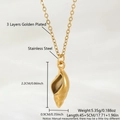 Golden stainless steel seashell pendant necklace with conch shell design for women - Necklace (Chain And Pendant Included) / Gold Conch (NAB03-4)