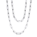 Minimalist S925 sterling silver paperclip link chain necklace with lobster clasp - Paper Clip / 2.2*6mm/40cm