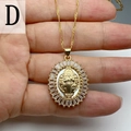 Macro detail of Guadalupe pendant with white mother-of-pearl and sparkling zircons - Style D-Oval Saint Relief